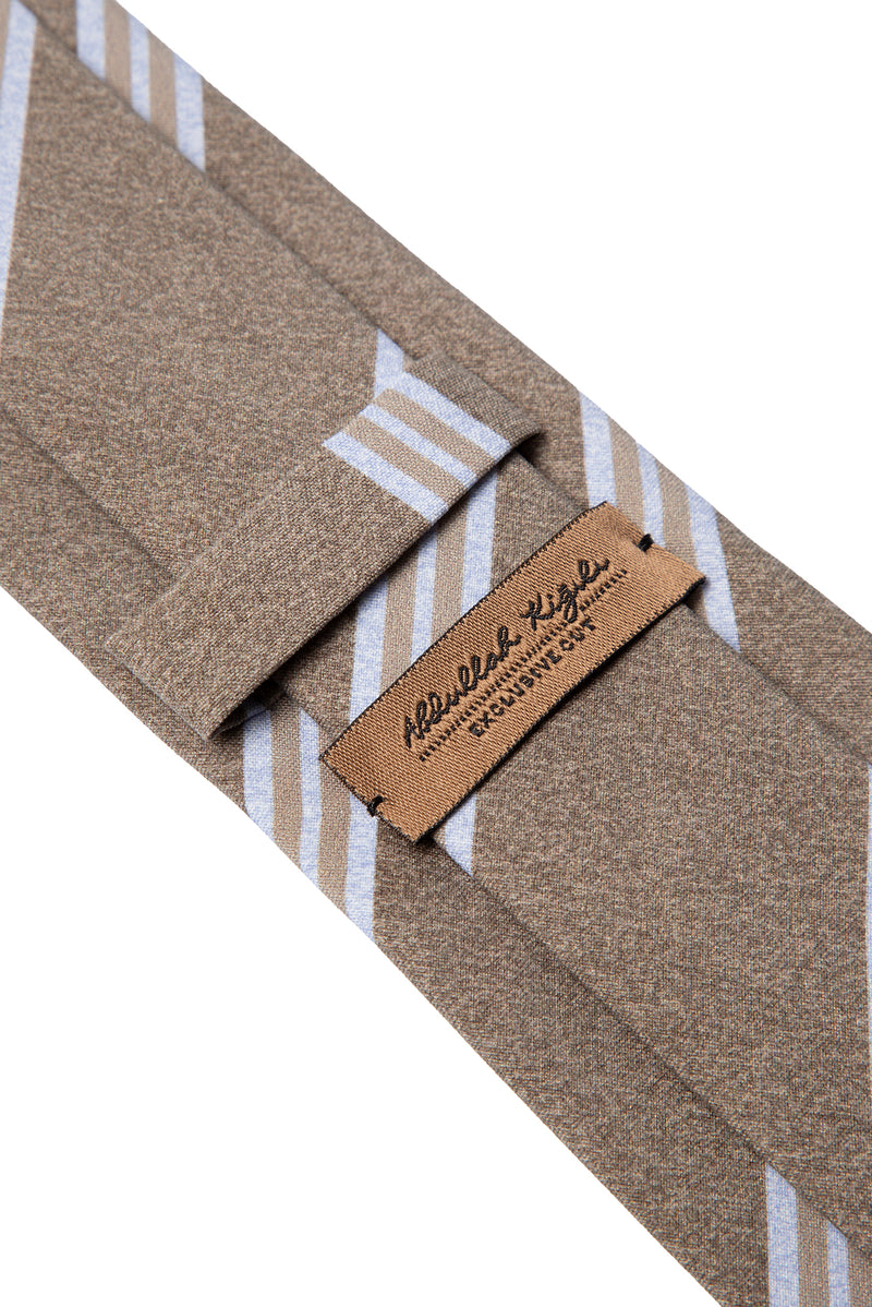 Orta Vizon Çizgili İpek Kravat