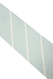 Mint Yeşili Çizgili İpek Kravat