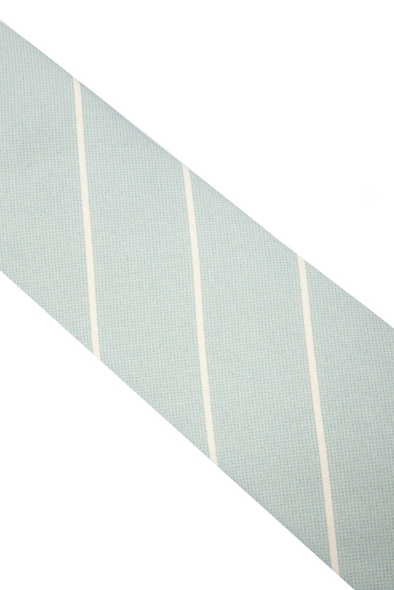 Mint Yeşili Çizgili İpek Kravat