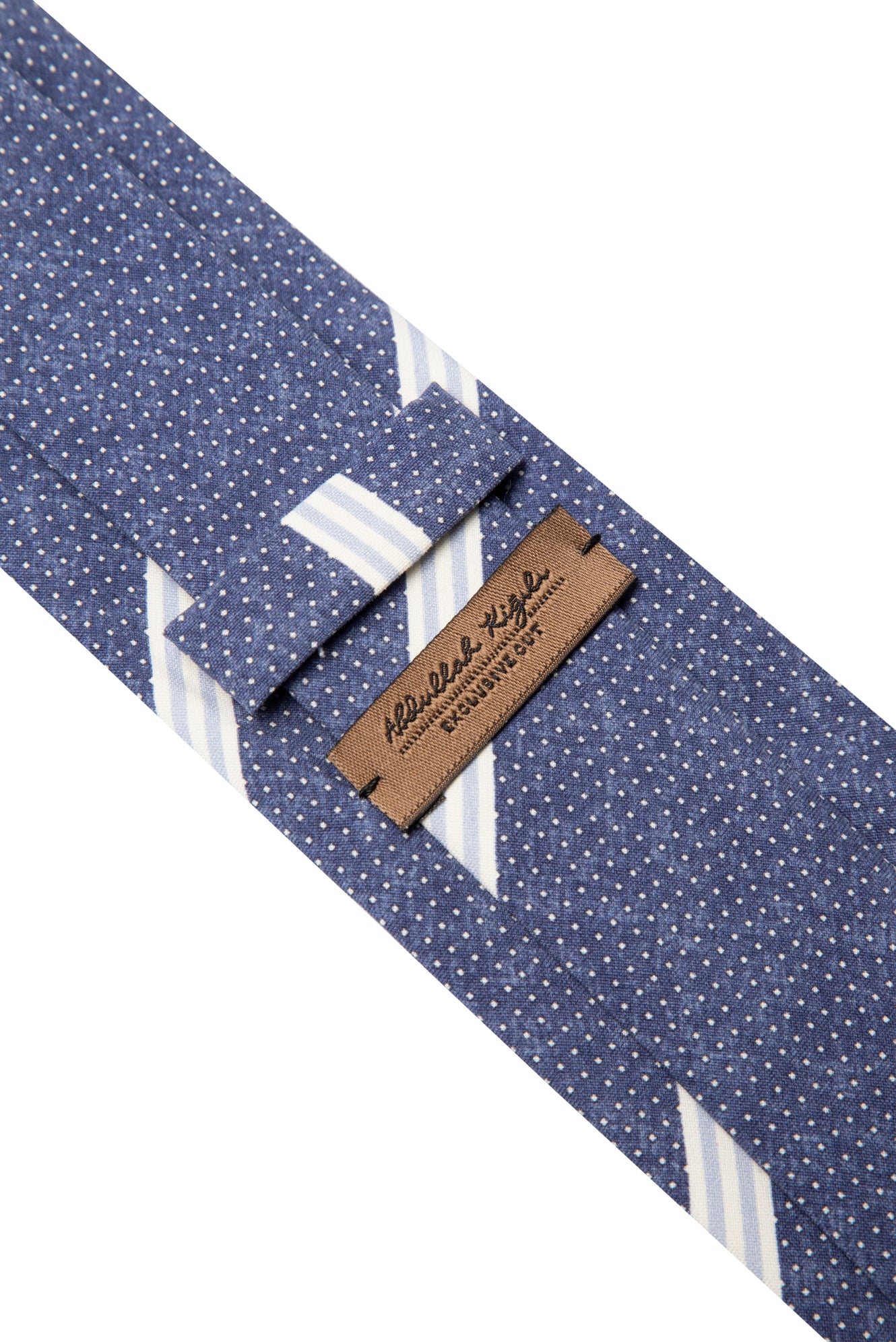 Koyu Lacivert Çizgili İpek Kravat