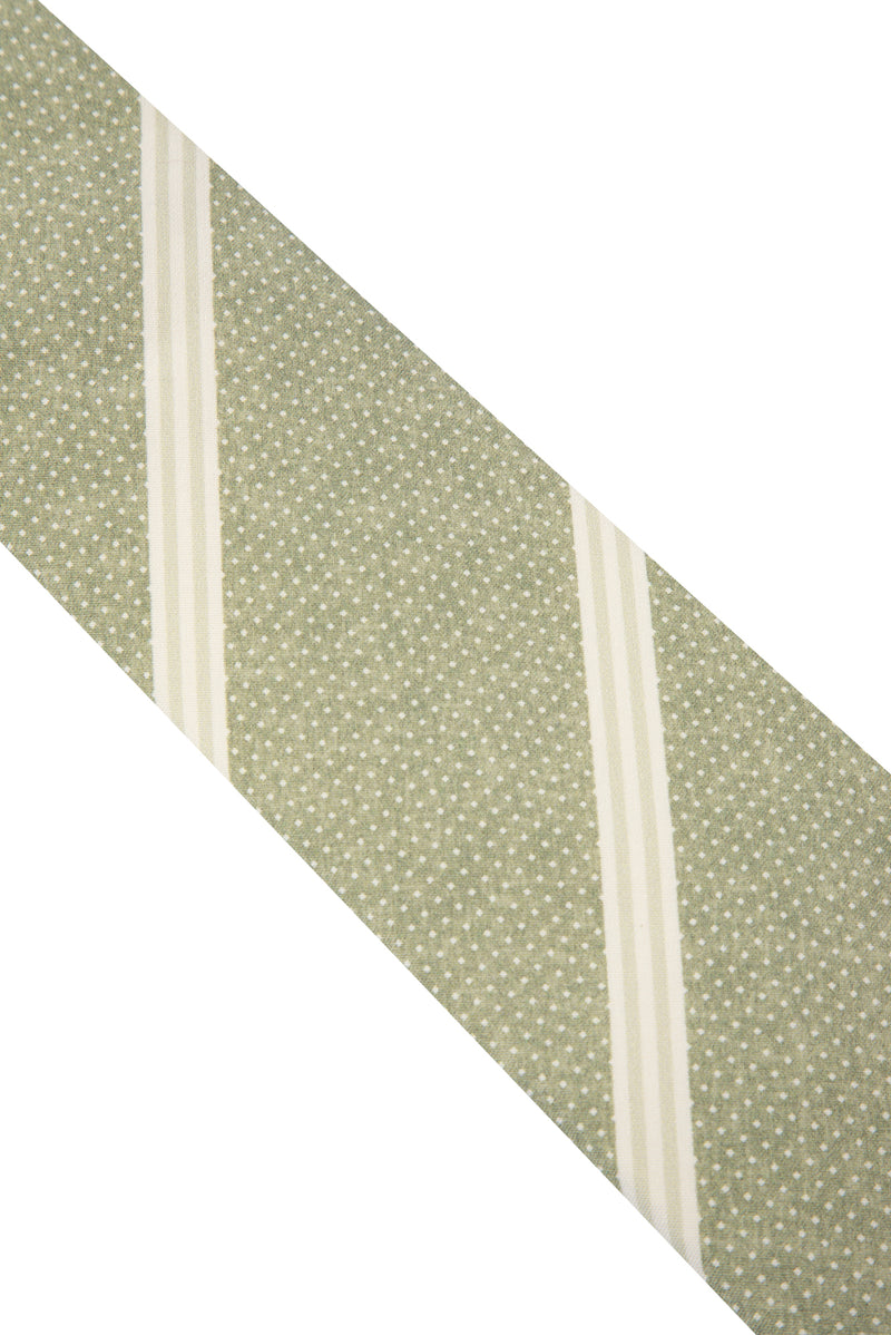 Su Yeşili Çizgili İpek Kravat