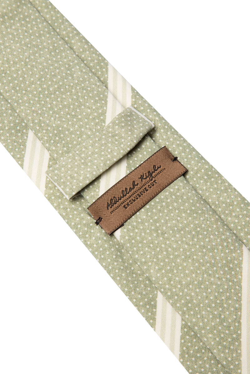 Su Yeşili Çizgili İpek Kravat