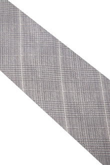 Orta Gri Çizgili İpek Kravat