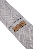 Orta Gri Çizgili İpek Kravat