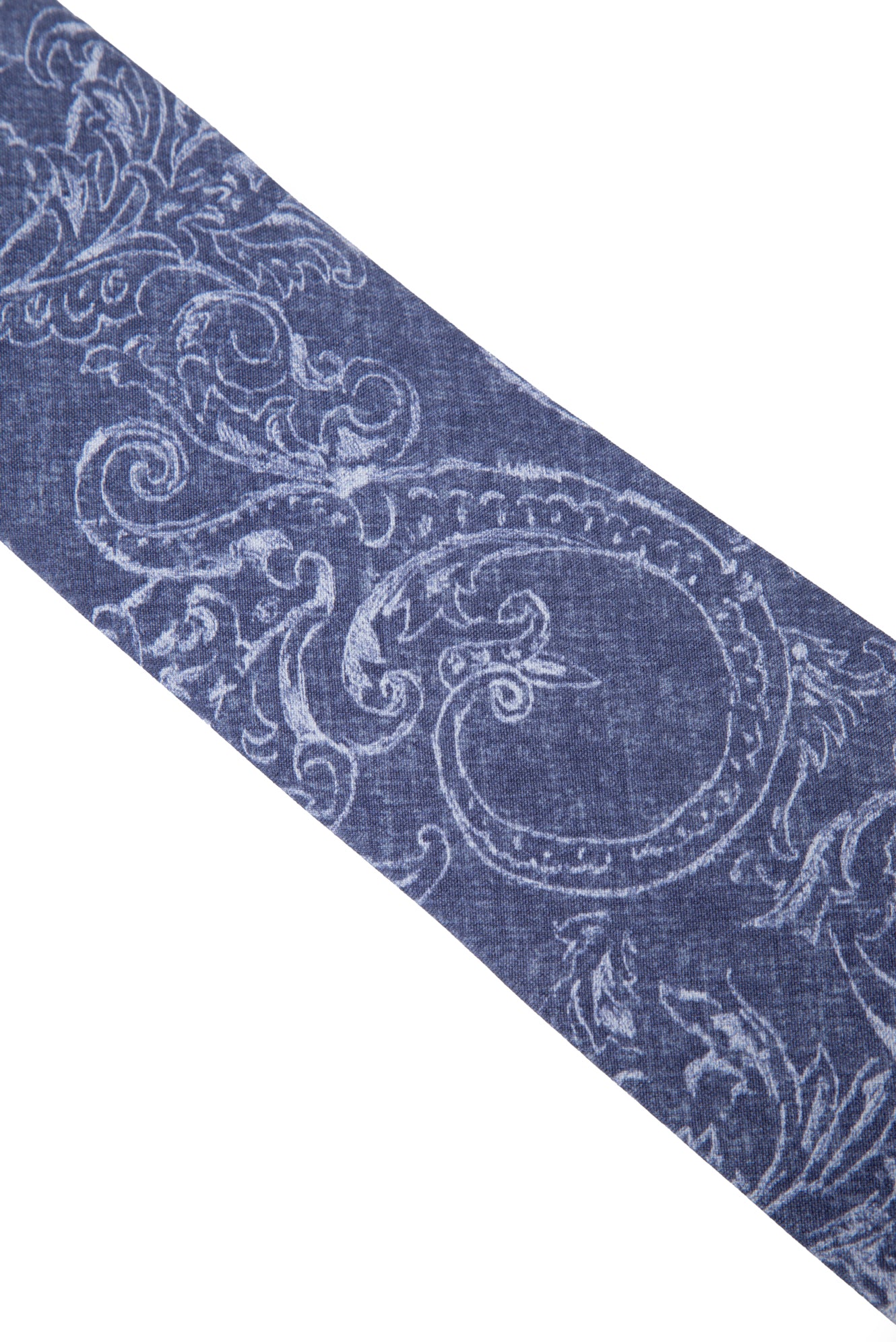 Mavi Şal Desenli İpek Kravat