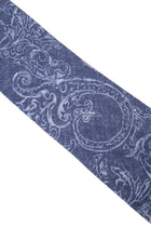 Mavi Şal Desenli İpek Kravat