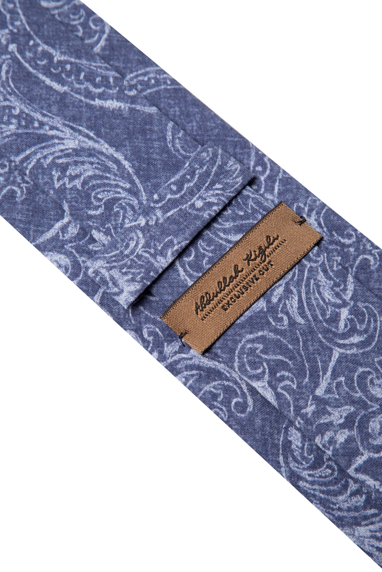 Mavi Şal Desenli İpek Kravat