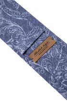 Mavi Şal Desenli İpek Kravat