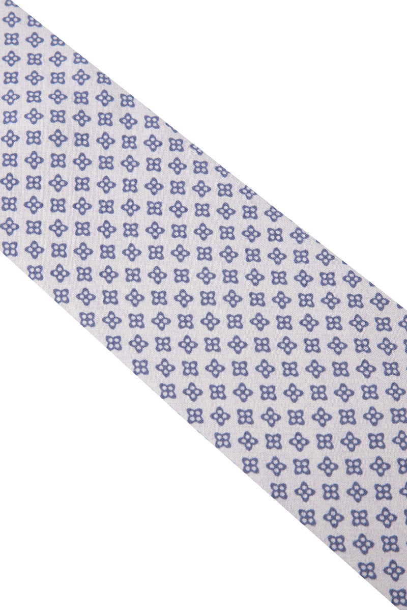 Lila Desenli İpek Kravat