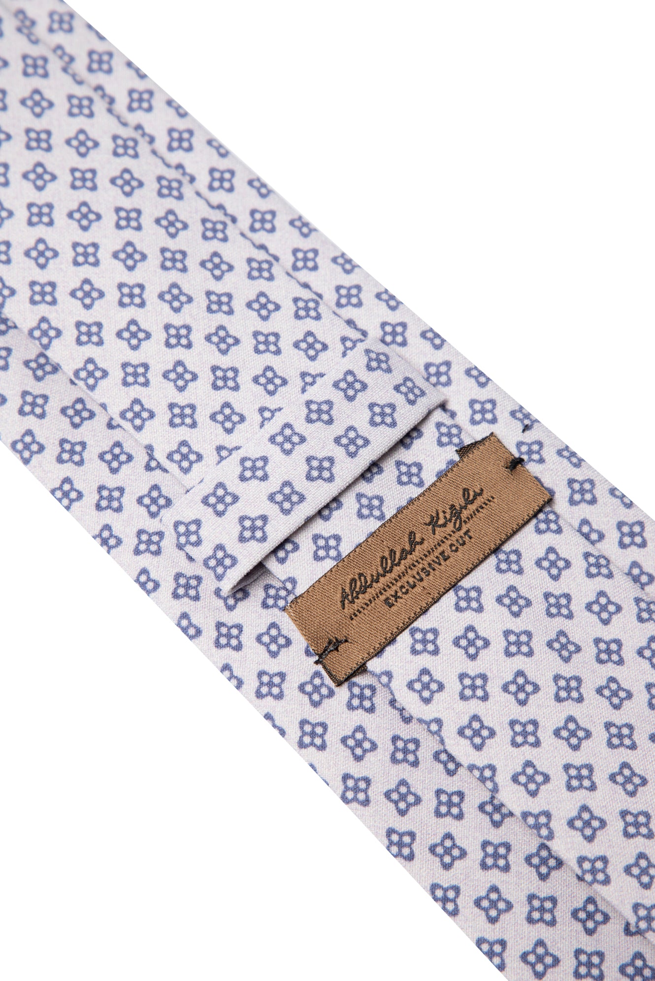 Lila Desenli İpek Kravat