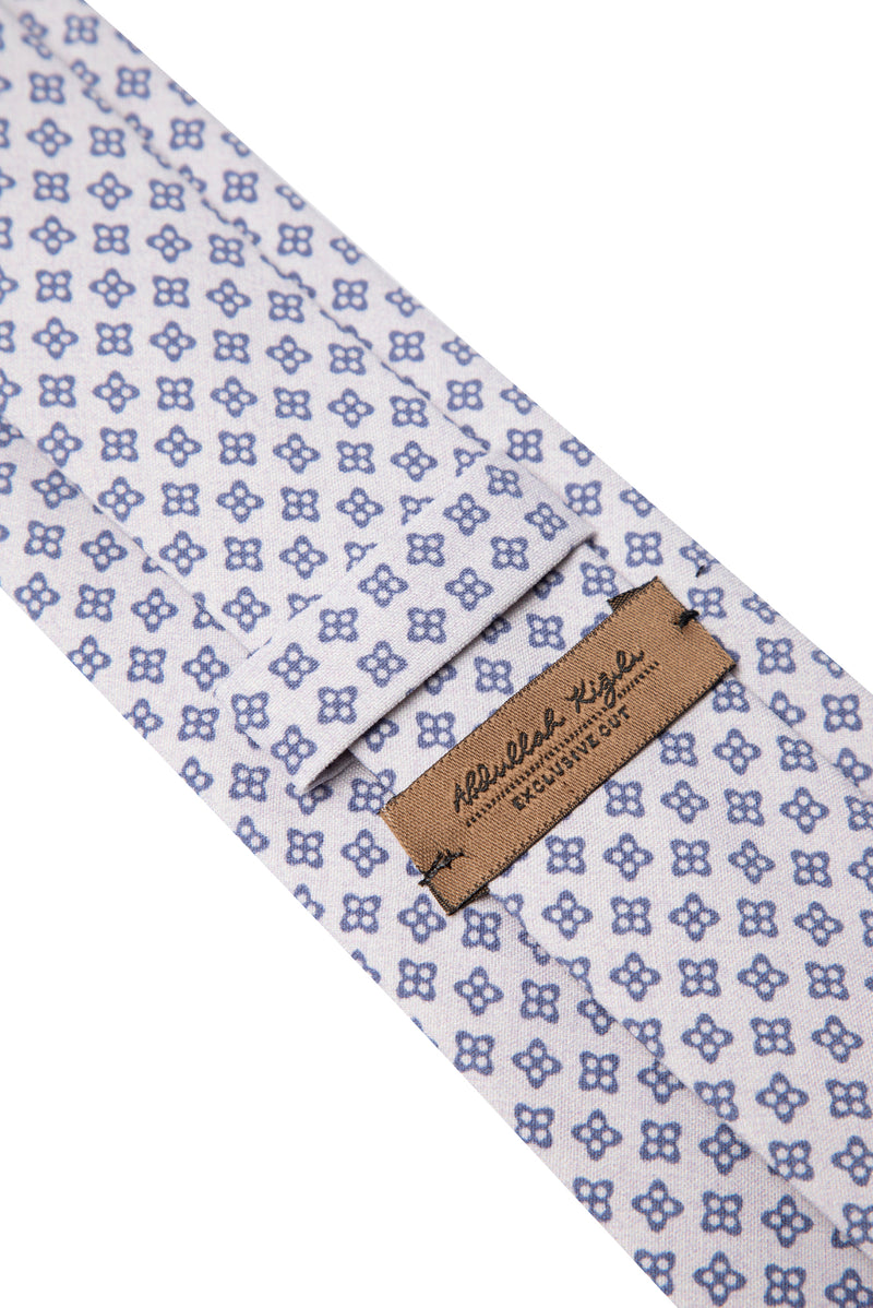 Lila Desenli İpek Kravat