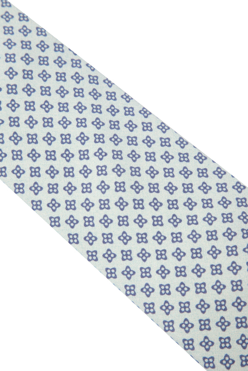 Mint Yeşili Desenli İpek Kravat