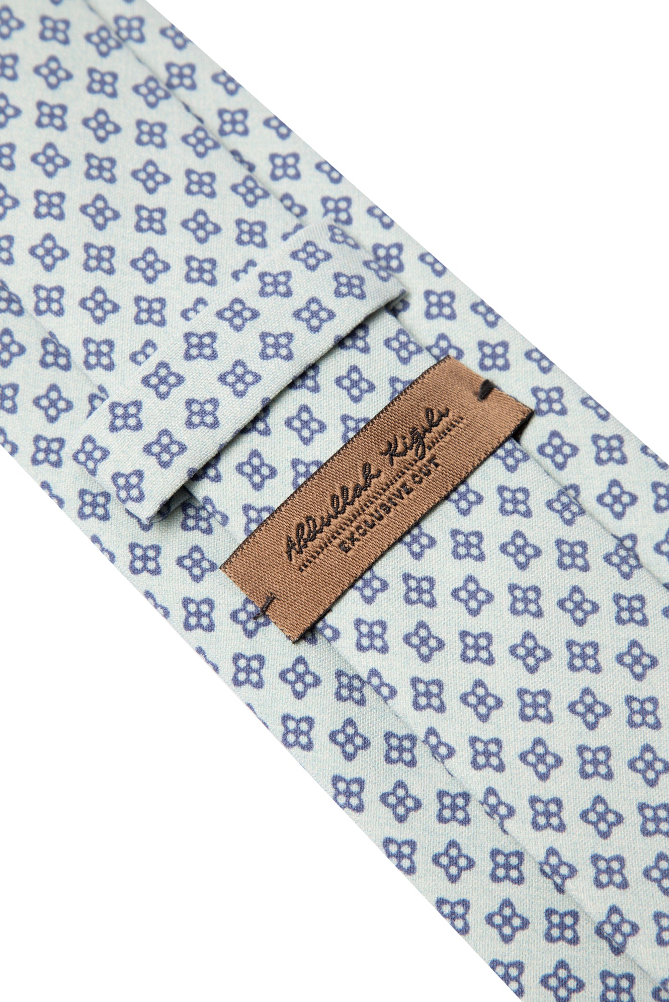 Mint Yeşili Desenli İpek Kravat