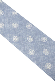 Mavi Desenli İpek Kravat