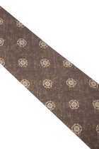 Koyu Kahve Desenli İpek Kravat