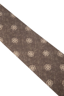 Koyu Kahve Desenli İpek Kravat