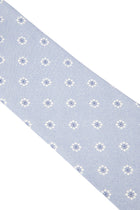 Mavi Desenli İpek Kravat