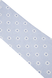Mavi Desenli İpek Kravat