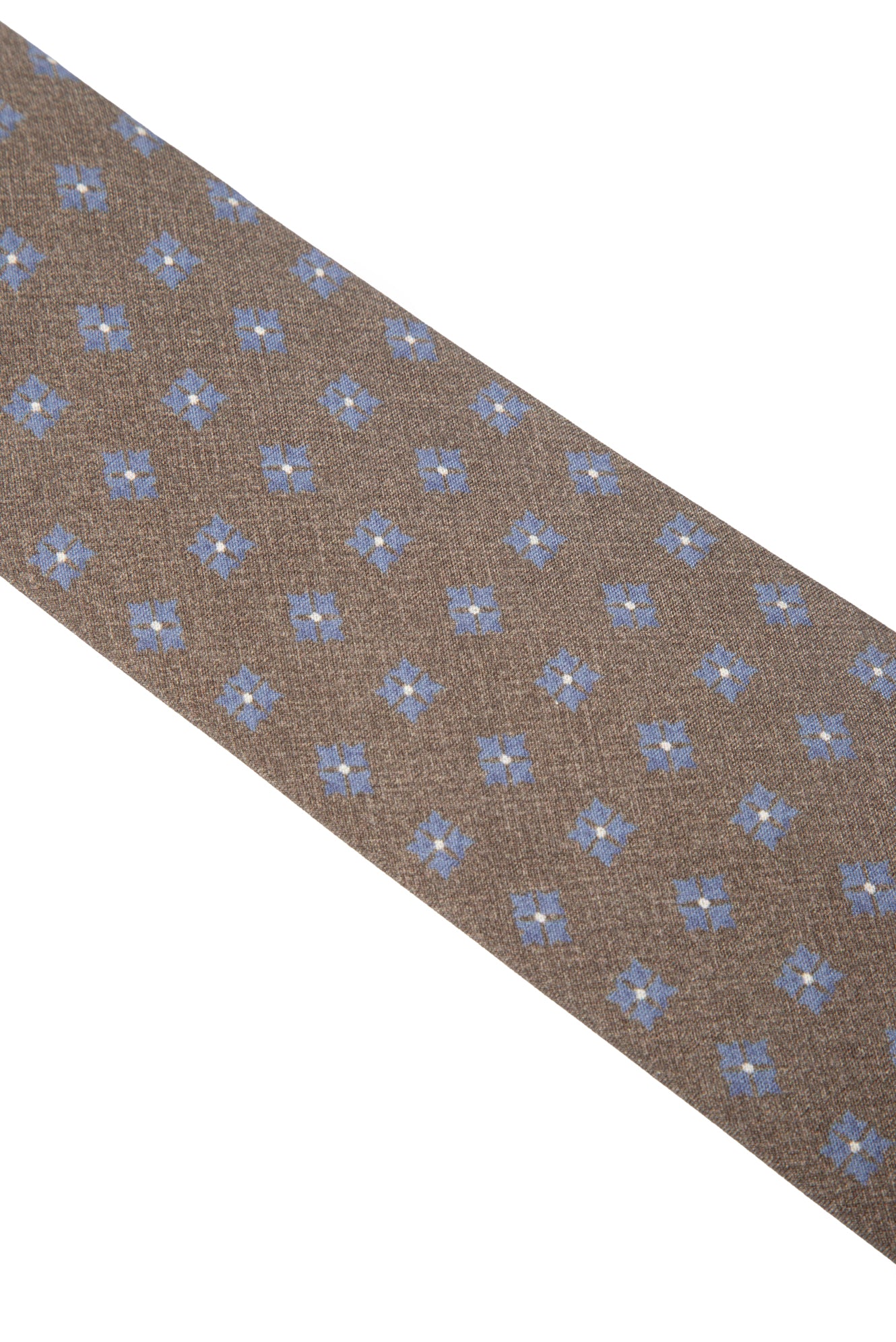 Koyu Kahve Çiçek Desenli İpek Kravat