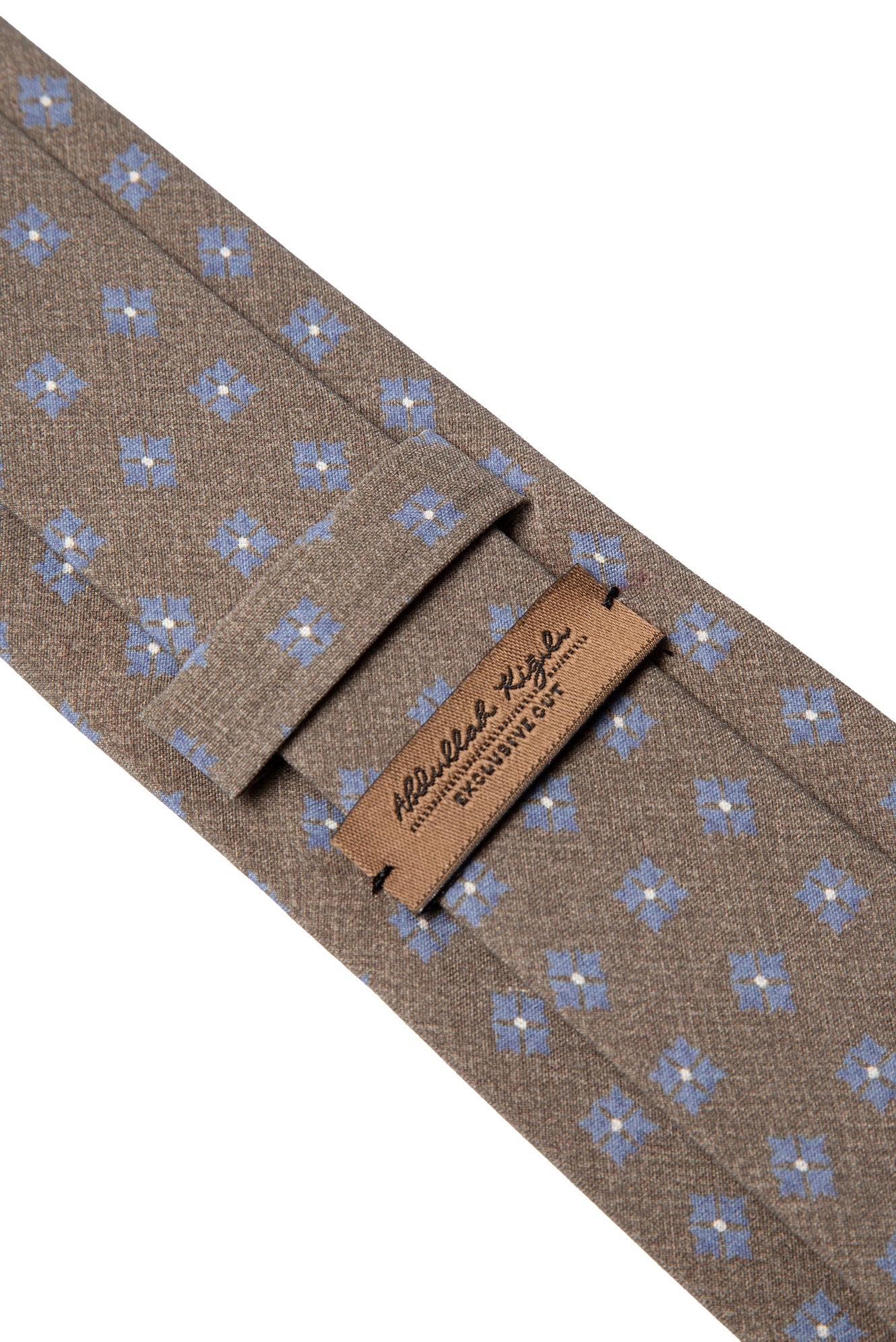 Koyu Kahve Çiçek Desenli İpek Kravat