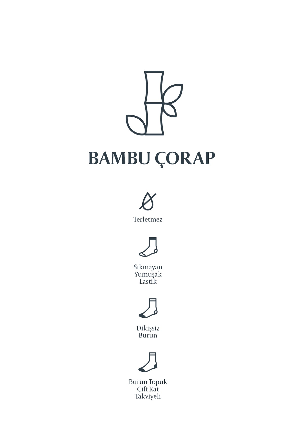 Siyah Tekli Düz Bambu Karışımlı İnce Çorap
