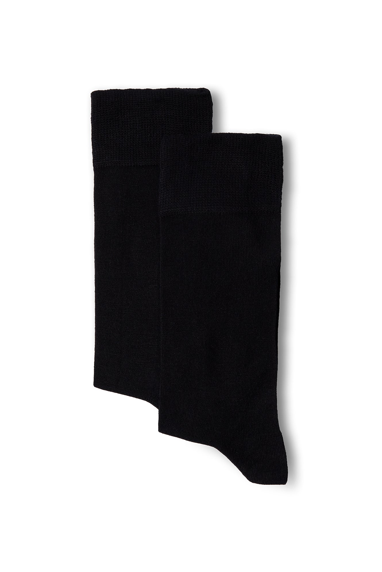 Siyah 2'li Düz Likralı Esnek Bambu Karışımlı İnce Çorap Seti
