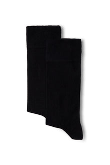 Siyah 2'li Düz Likralı Esnek Bambu Karışımlı İnce Çorap Seti