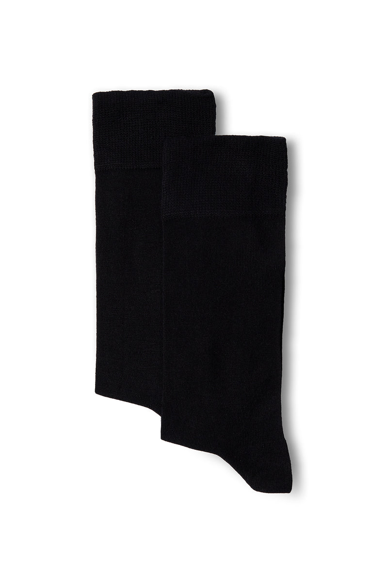 Siyah 2'li Düz Likralı Esnek Bambu Karışımlı İnce Çorap Seti