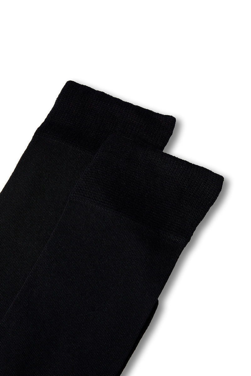 Siyah 2'li Düz Likralı Esnek Bambu Karışımlı İnce Çorap Seti