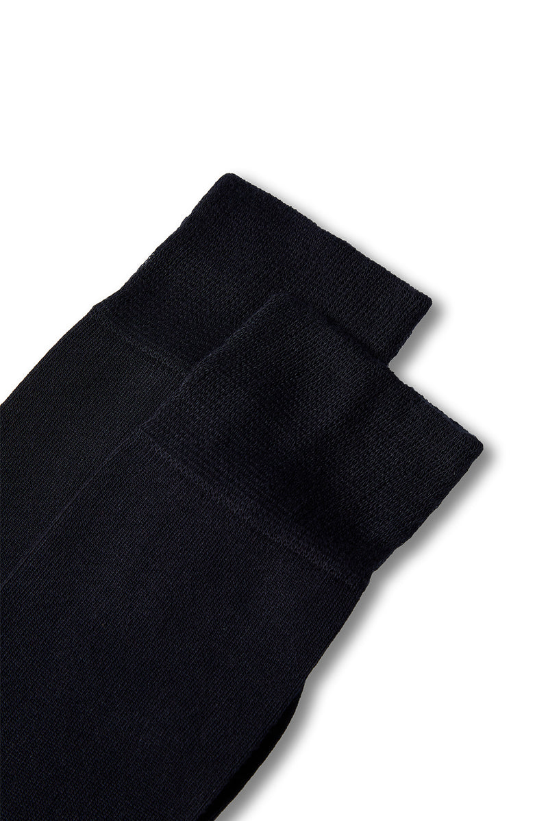 Koyu Lacivert 2'li Düz Likralı Esnek Bambu Karışımlı İnce Çorap Seti