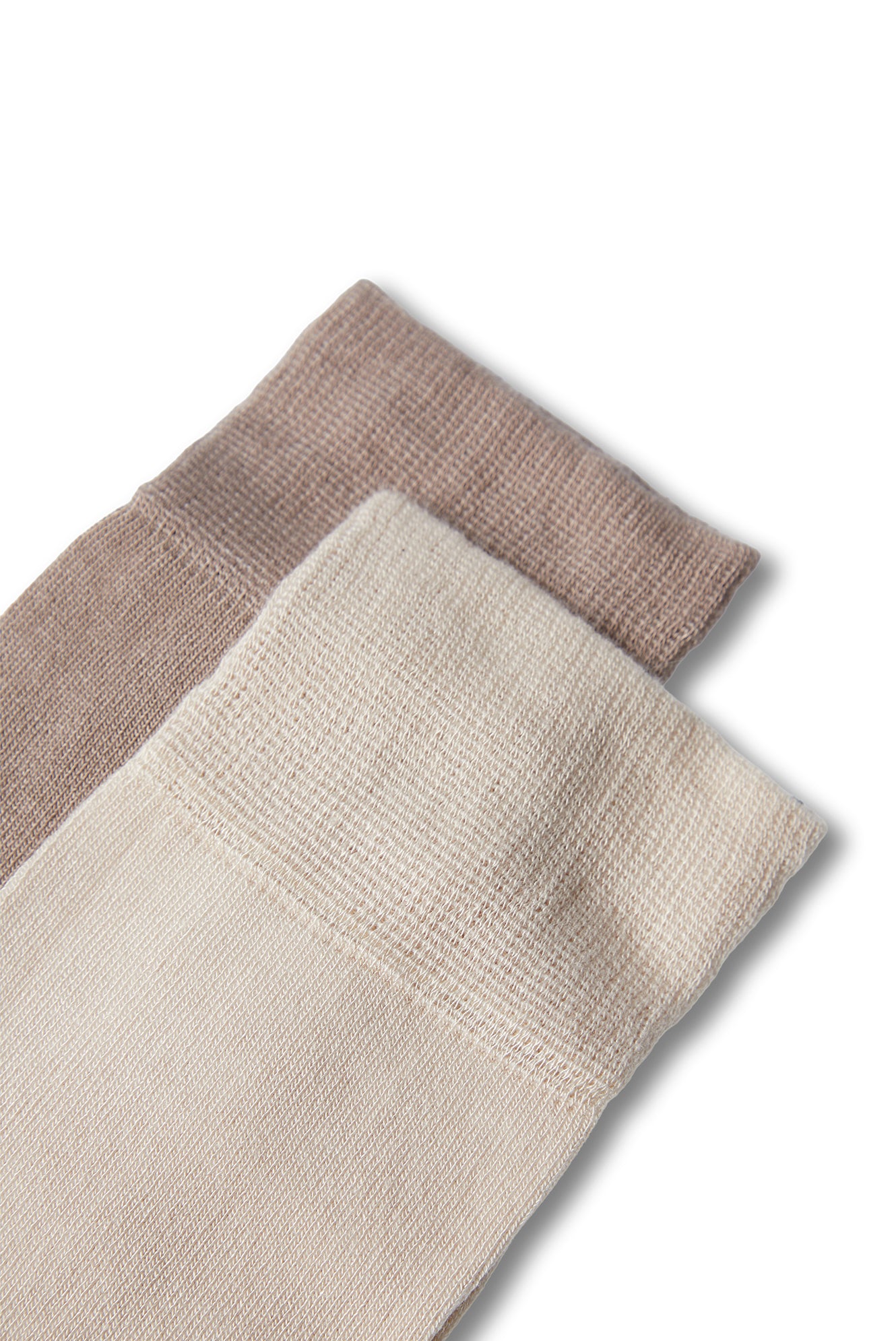 Orta Bej 2'li Düz Likralı Esnek Bambu Karışımlı İnce Çorap Seti