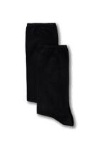 Siyah 2'li Desenli Lastiksiz Esnek Bambu Karışımlı İnce Çorap Seti