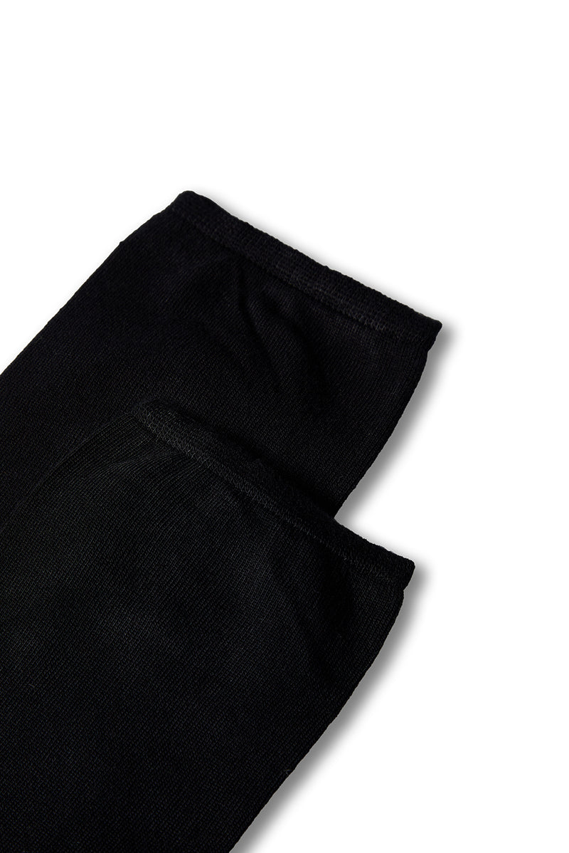Siyah 2'li Desenli Lastiksiz Esnek Bambu Karışımlı İnce Çorap Seti