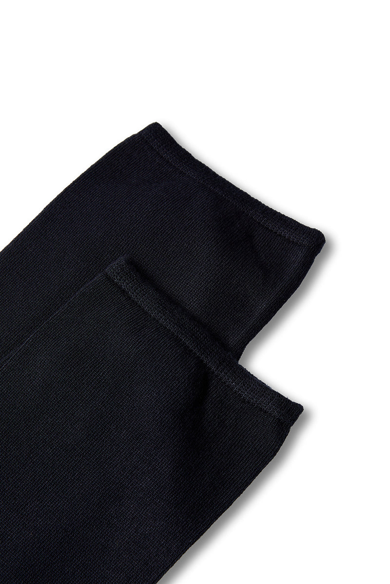 Koyu Lacivert 2'li Desenli Lastiksiz Esnek Bambu Karışımlı İnce Çorap Seti