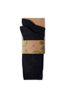 Koyu Lacivert 2'li Desenli Lastiksiz Esnek Bambu Karışımlı İnce Çorap Seti