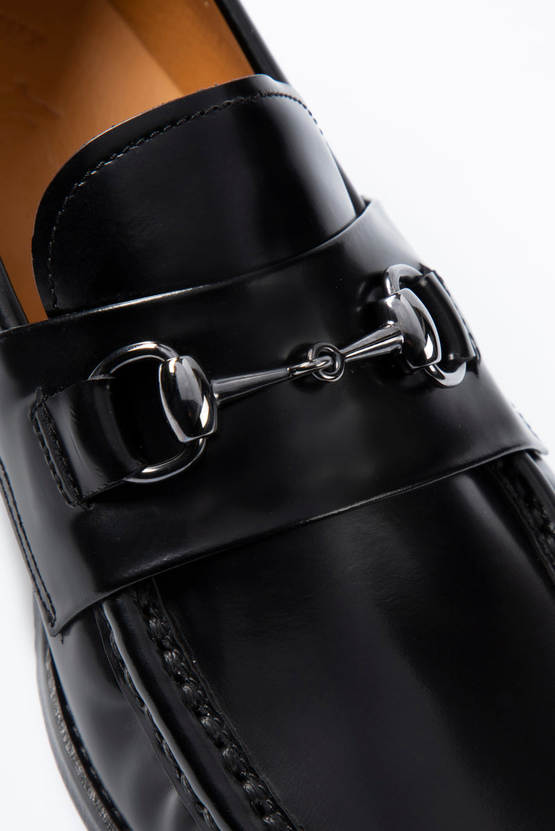 Siyah Tokalı Klasik Deri Loafer Ayakkabı