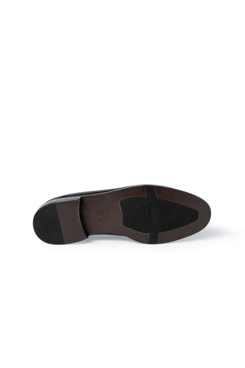 Siyah Püsküllü Klasik Deri Loafer Ayakkabı