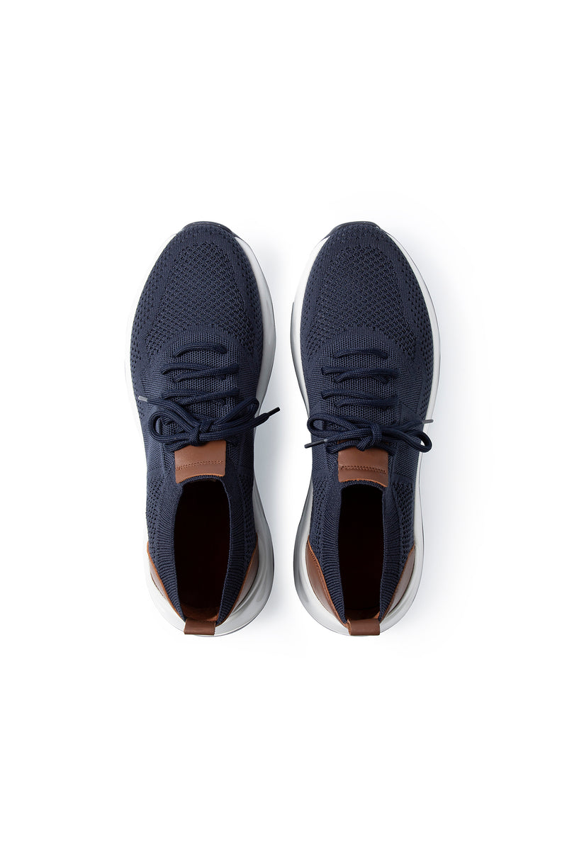 Orta Lacivert Nefes Alabilir Triko Dokulu Günlük Spor Ayakkabı