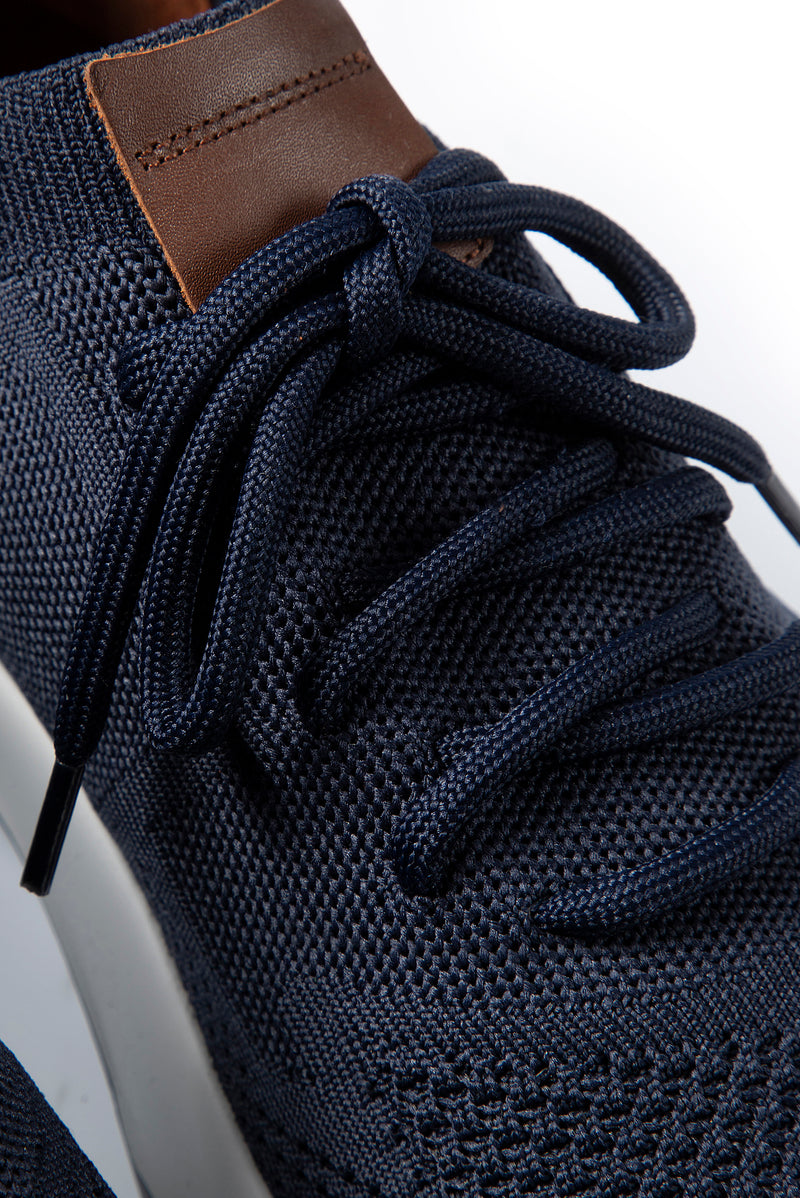 Orta Lacivert Nefes Alabilir Triko Dokulu Günlük Spor Ayakkabı