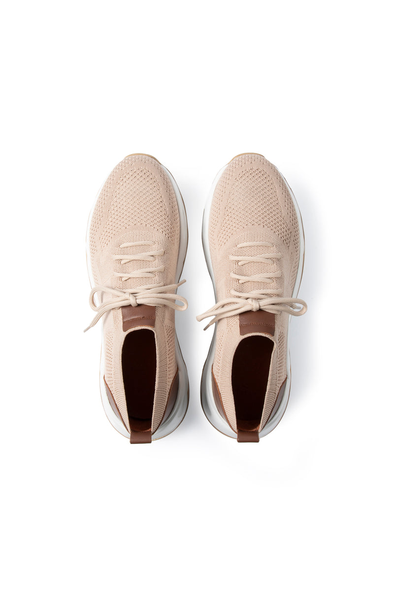 Orta Bej Nefes Alabilir Triko Dokulu Günlük Spor Ayakkabı