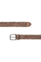 Koyu Vizon Süet Örgü Deri Kemer