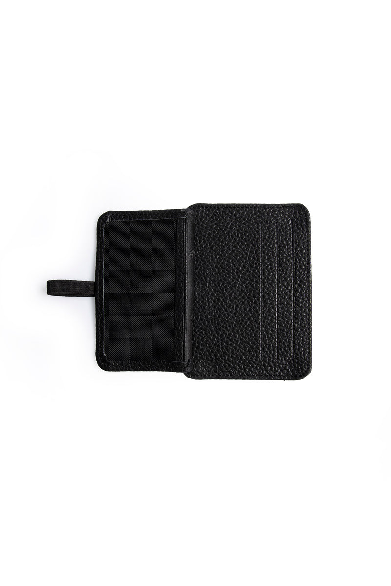 Siyah Lastik Kapamalı Deri Floater Kartlık