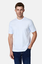 Açık Mavi Bisiklet Yaka Regular Fit Nakışlı %100 Pamuk Basic T-shirt