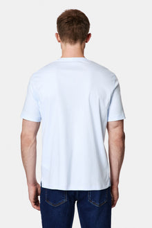 Açık Mavi Bisiklet Yaka Regular Fit Nakışlı %100 Pamuk Basic T-shirt