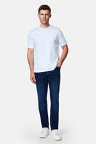 Açık Mavi Bisiklet Yaka Regular Fit Nakışlı %100 Pamuk Basic T-shirt