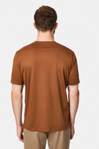 Taba Bisiklet Yaka Regular Fit Nakışlı %100 Pamuk Basic T-shirt