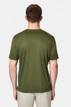 Orta Haki Bisiklet Yaka Regular Fit Nakışlı %100 Pamuk Basic T-shirt