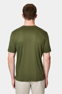 Orta Haki Bisiklet Yaka Regular Fit Nakışlı %100 Pamuk Basic T-shirt