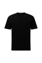 Siyah Bisiklet Yaka Regular Fit Nakışlı Pamuklu T-shirt
