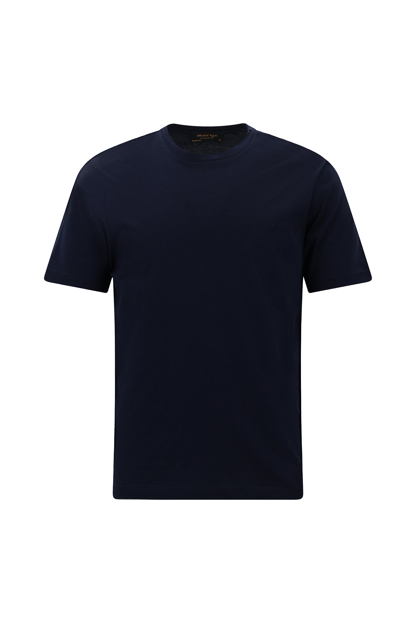 Lacivert Bisiklet Yaka Regular Fit Nakışlı Pamuklu T-shirt